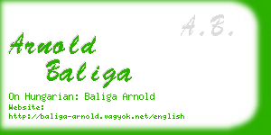 arnold baliga business card